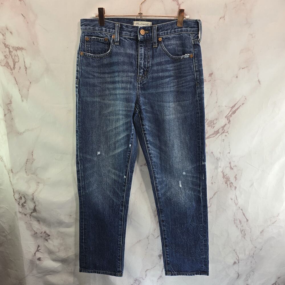 Madewell Jeans Womens 26 X 27 High Rise Denim Straight Leg Crop Rigid Distressed